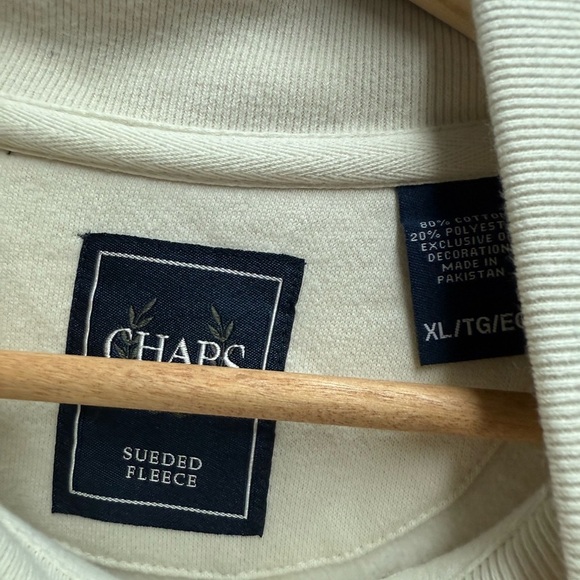 Chaps Cream Zip Up Sweater - Picture 3 of 4